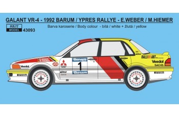 Decal – Mitsubishi Galant - 1992 Barum rallye winner - Weber / Hiemer